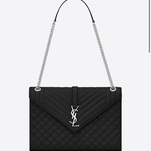 YSL YVES SAINT LAURENT envelope mix matelassé grain de poudre embossed leather